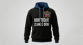 Streetwear hoodie, premium pullover for men and women, black, front view, comfortable fit.