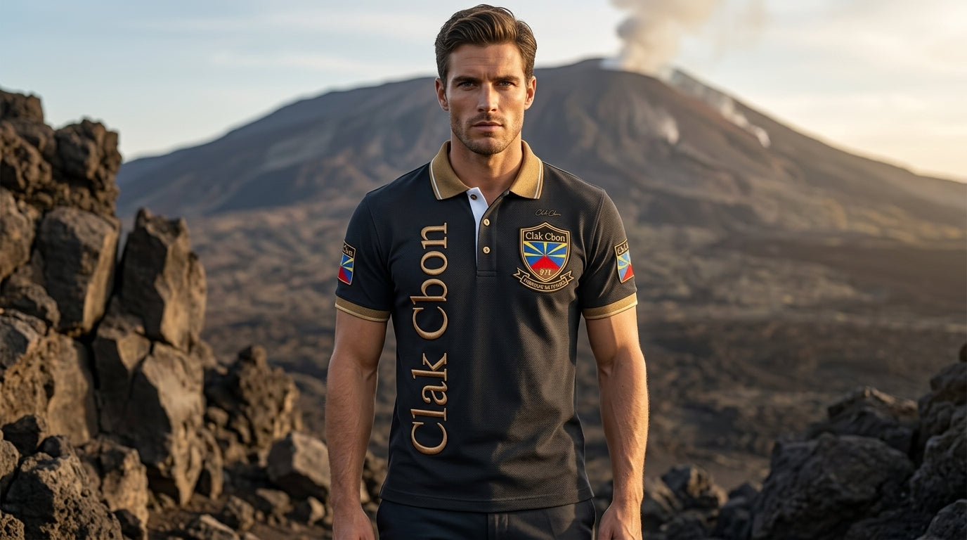 Polo Clak Cbon - Haute couture élégante en Lave et Or