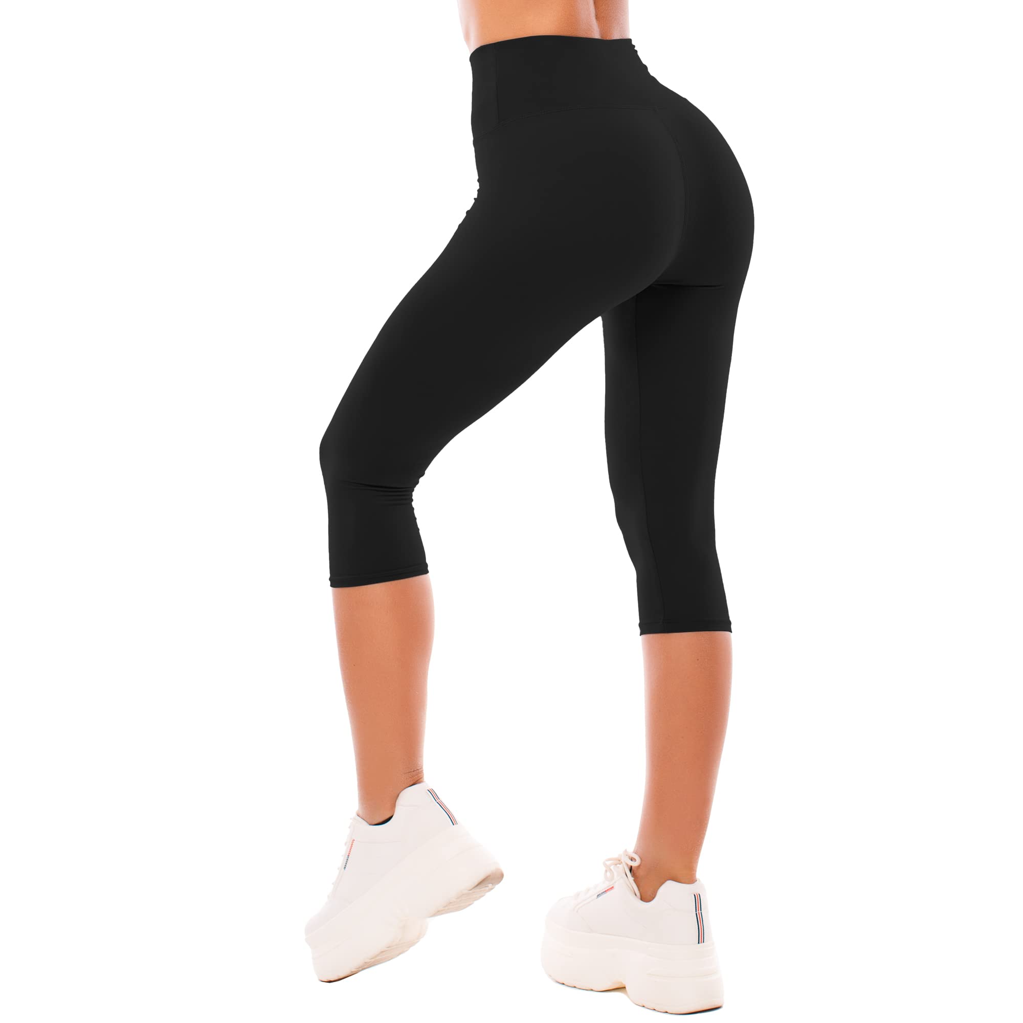 SINOPHANT Women's 3/4 Leggings, Sports Trousers, Jegging, High Waisted Yoga Opaque Soft Capri Trousers