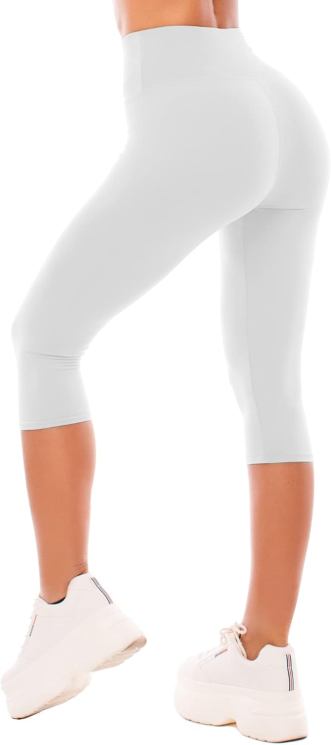 SINOPHANT Women's 3/4 Leggings, Sports Trousers, Jegging, High Waisted Yoga Opaque Soft Capri Trousers