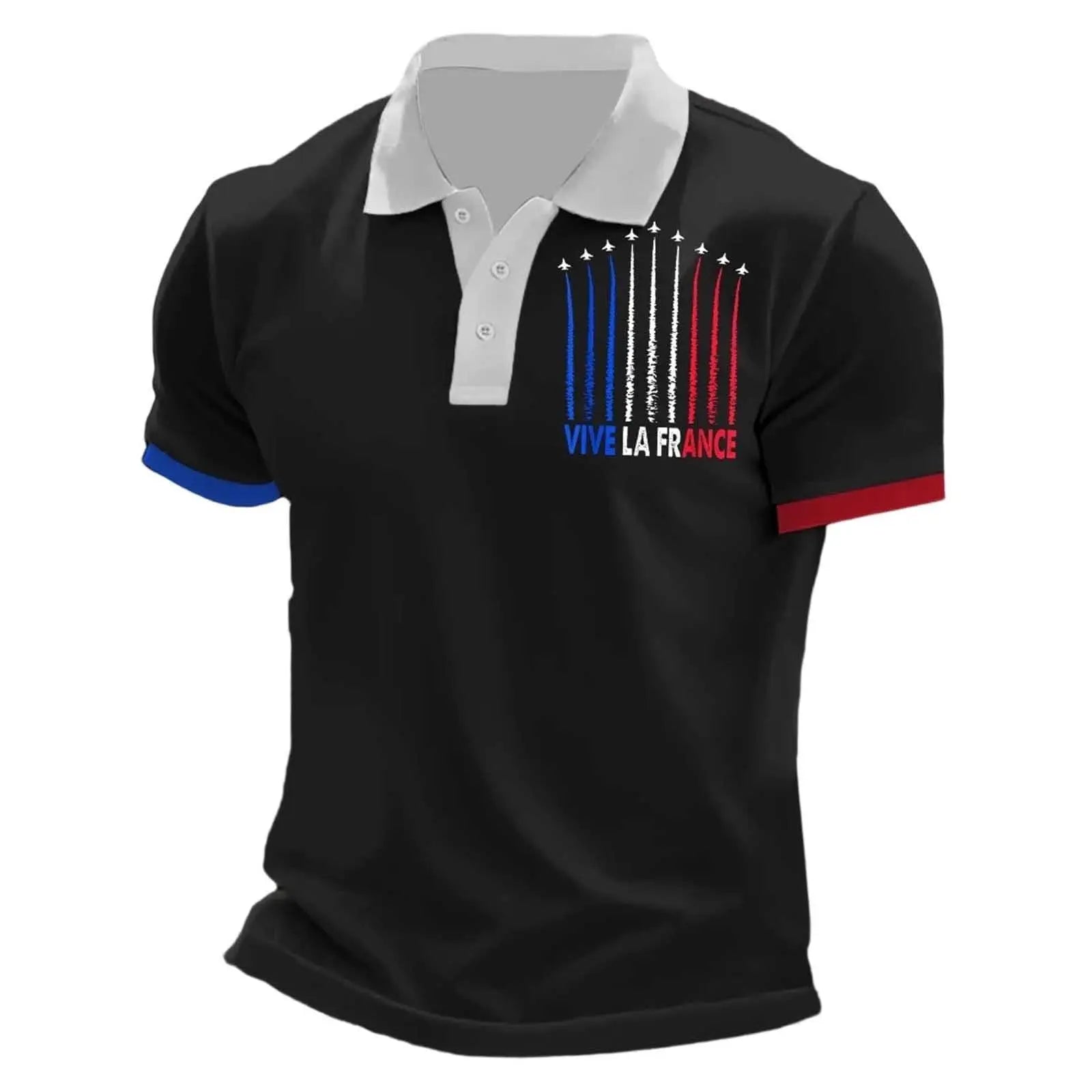 Men's France 2026 football supporter t-shirt streetwear, blue with national team emblem.