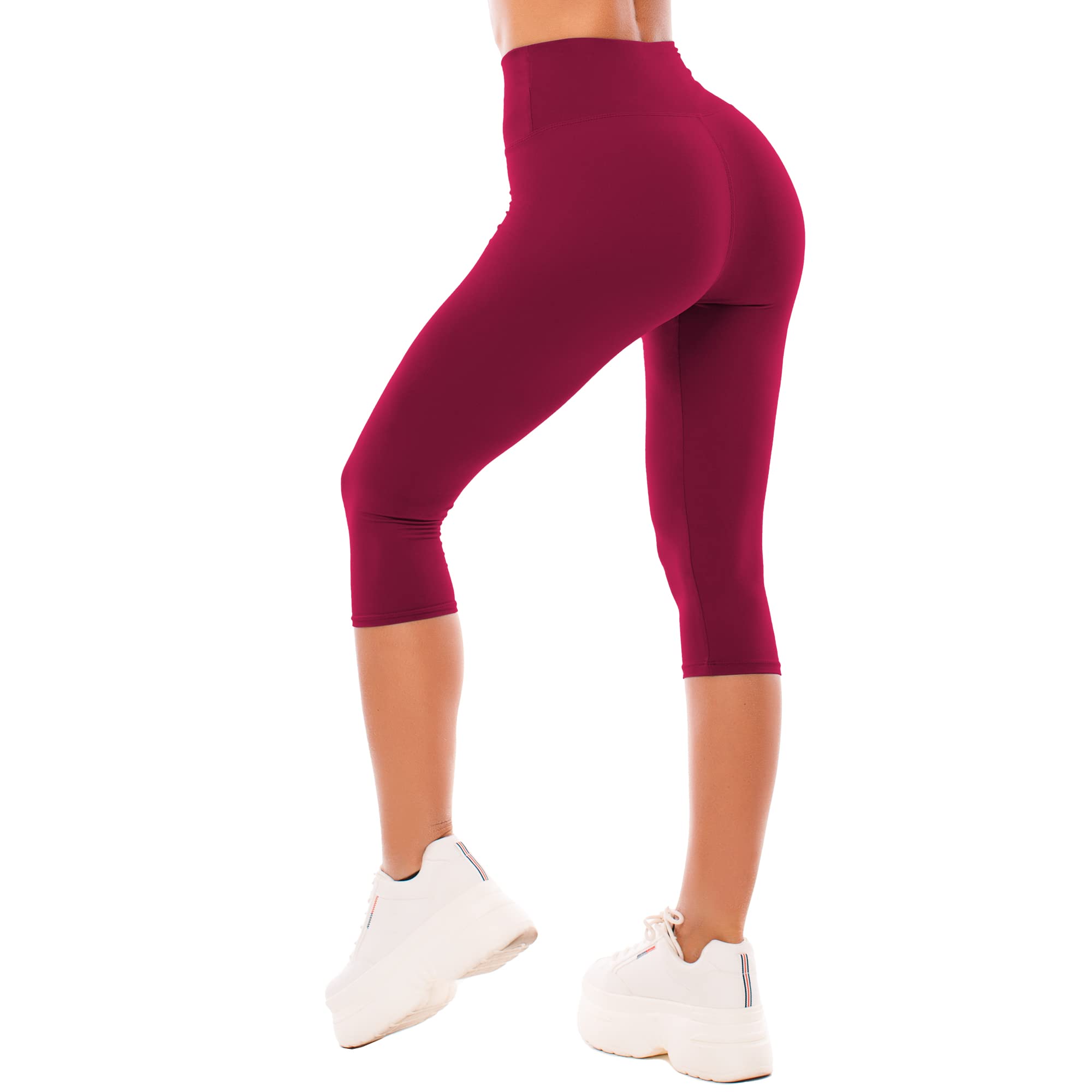 SINOPHANT Women's 3/4 Leggings, Sports Trousers, Jegging, High Waisted Yoga Opaque Soft Capri Trousers