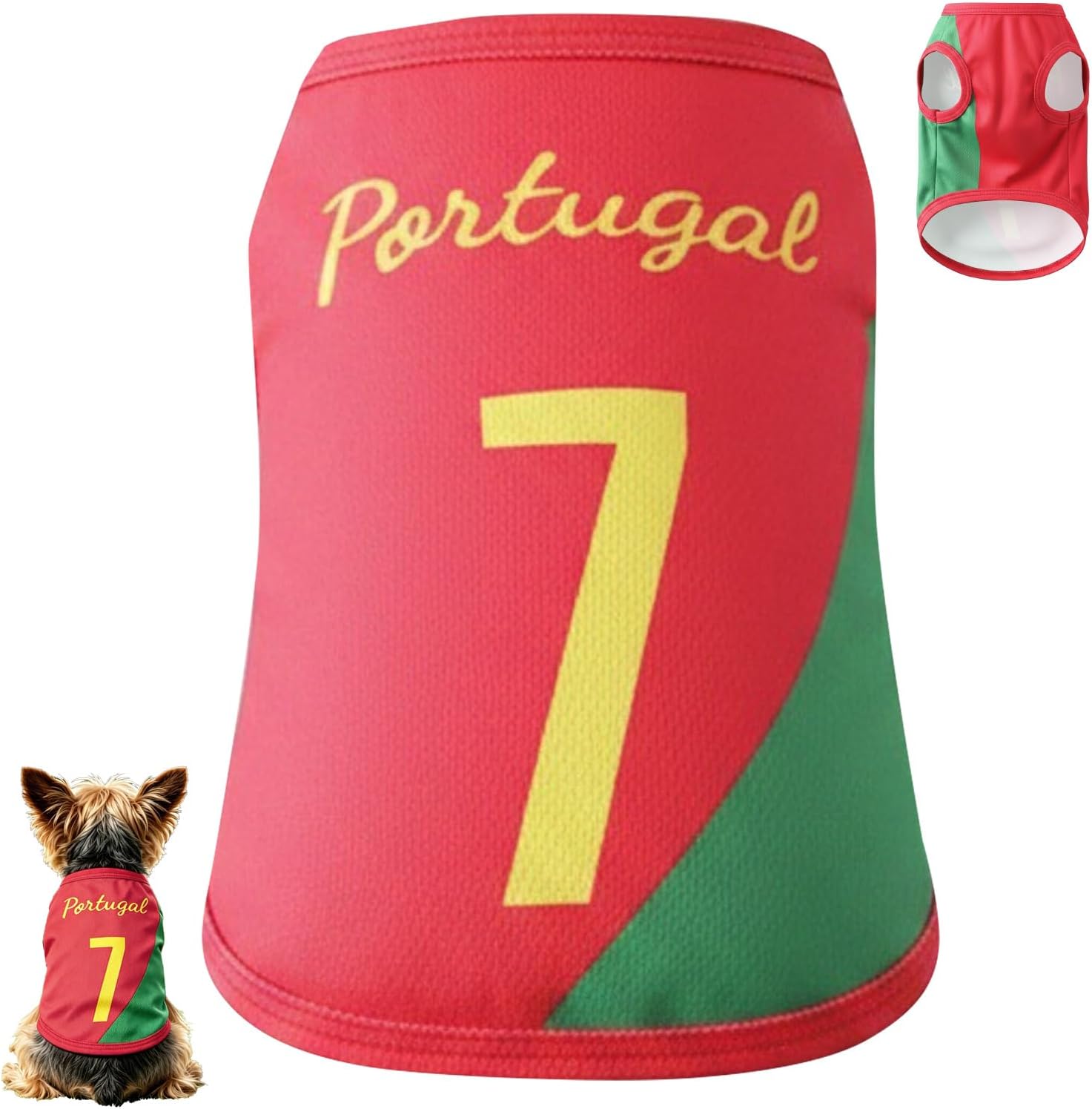 Maillot de Foot pour Chien, Maillot sans Manches à Thème National, Vêtement de Sport Chien T Shirt pour Petit Moyen Grand Chiens, Football Supporters Cats Dogs Pyjama Sportif Compagnie Vêtement