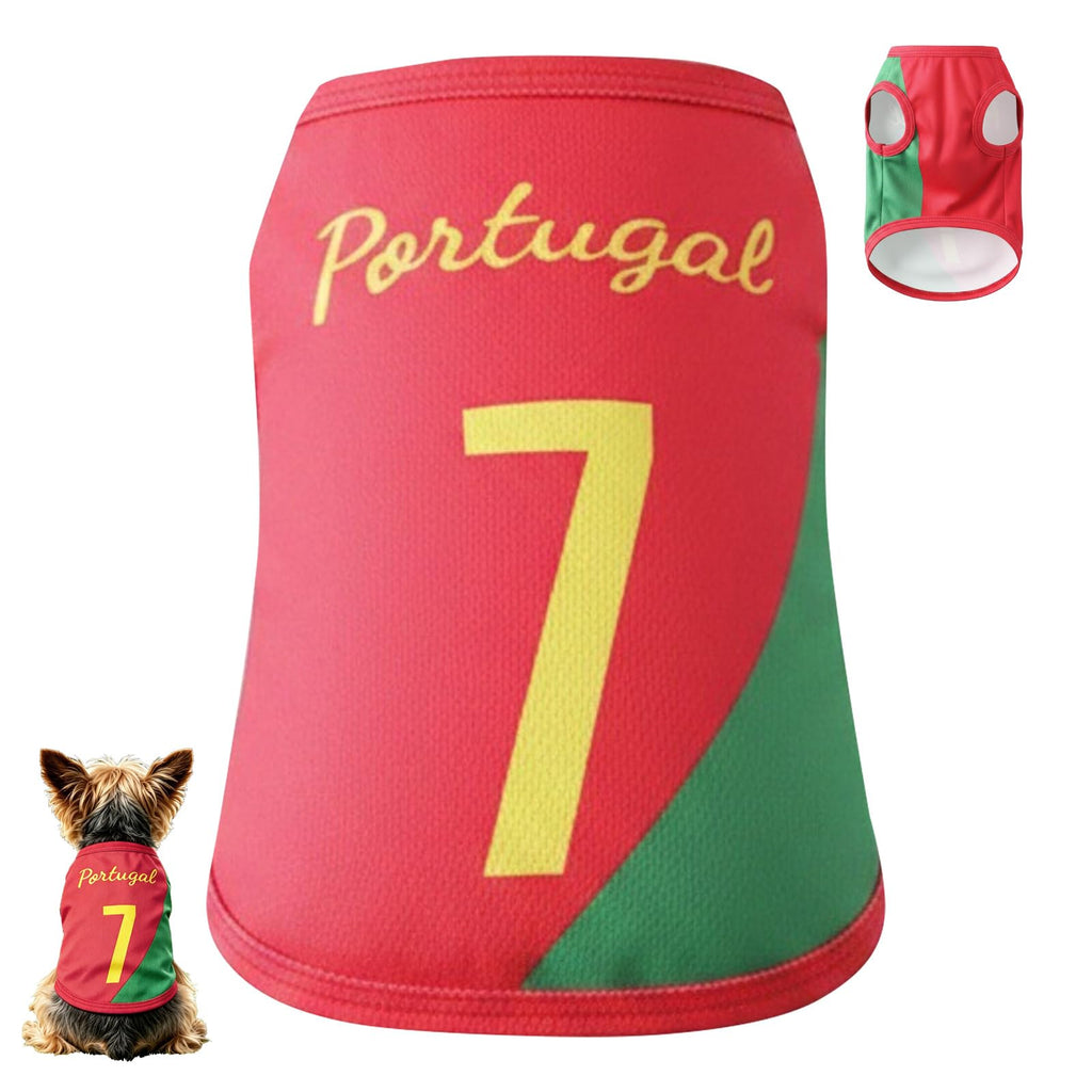 Maillot de Foot pour Chien, Maillot sans Manches à Thème National, Vêtement de Sport Chien T Shirt pour Petit Moyen Grand Chiens, Football Supporters Cats Dogs Pyjama Sportif Compagnie Vêtement