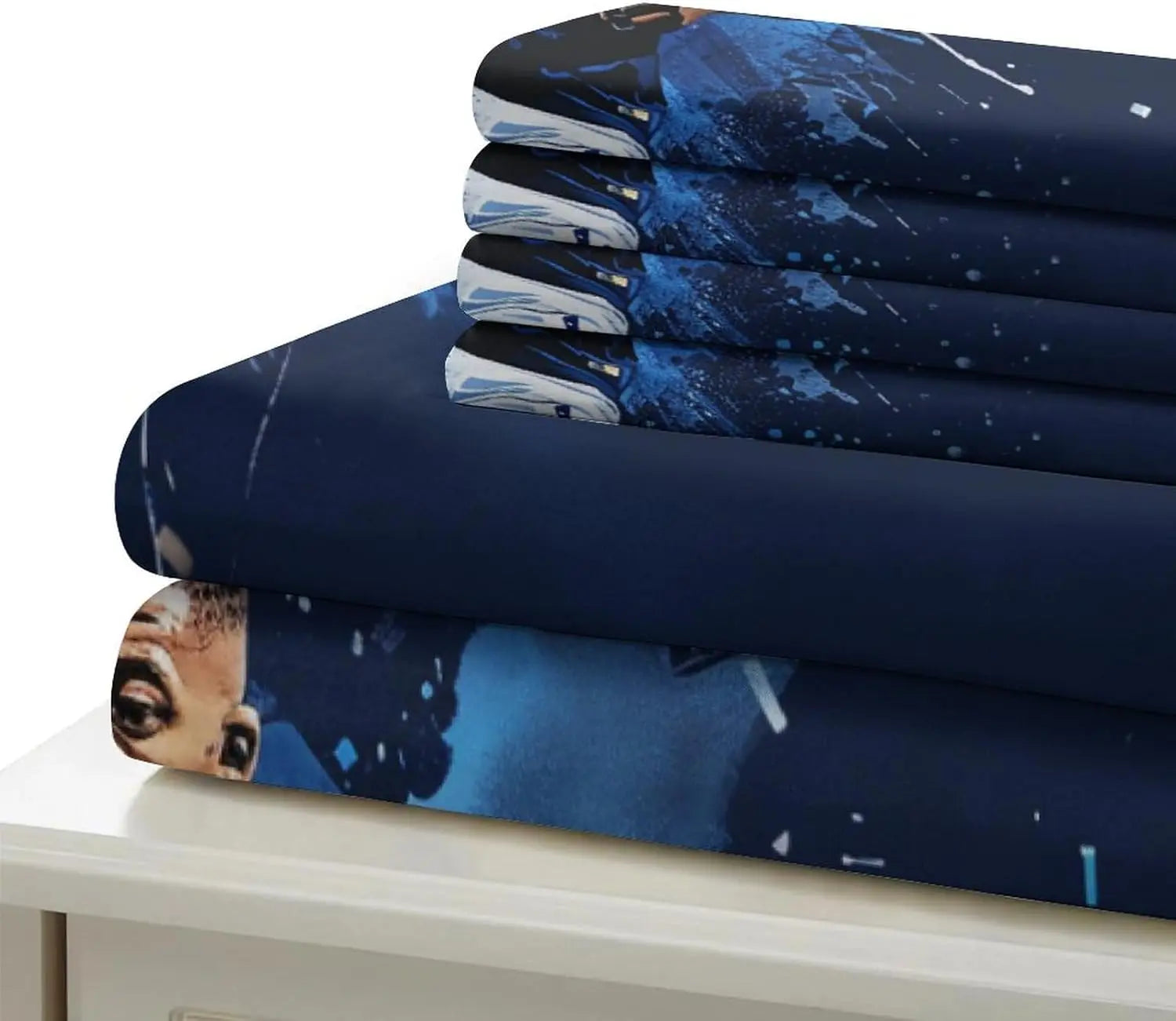 Kylian Mbappe 3D Duvet Cover Set, Microfibre 2-Piece Bedding Set with Zip, Duvet Cover and Pillowcases Single (135 x 200 cm)