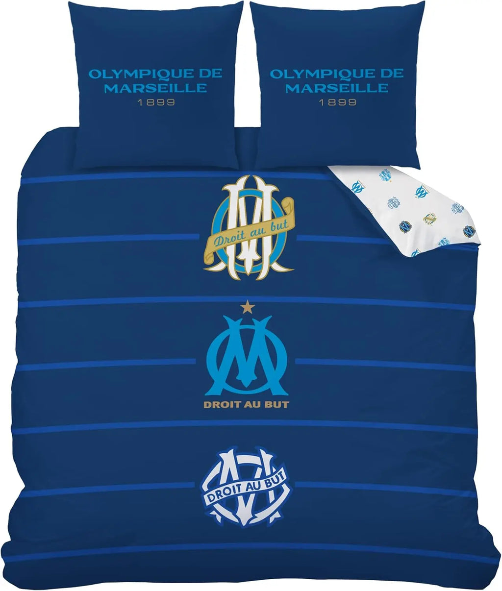 OMYDREAM Om Celebration Bedding Set | Children's Bedroom | 100% Cotton | Oeko-TEX | Duvet Cover + Pillow Case(s) | Reversible Print (Blue, 240 x 220 + 2 x 63 x 63 cm)