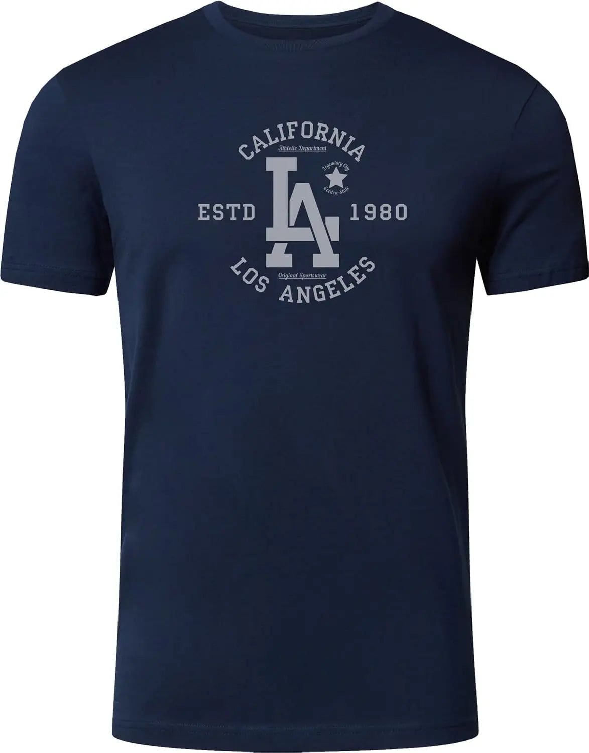 Men's 4-pack cotton crew neck t-shirts in white, blue, gray, and black, for everyday comfort.