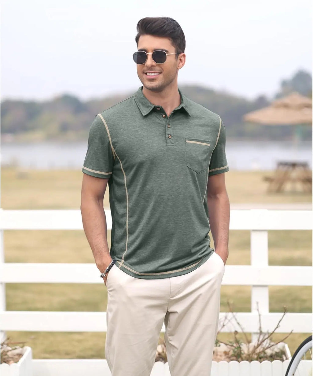 Men's Short Sleeve Polo Shirt Summer Golf Tee Shirt Sport Regular Fit Casual T-Shirts M-3XL - Image 3