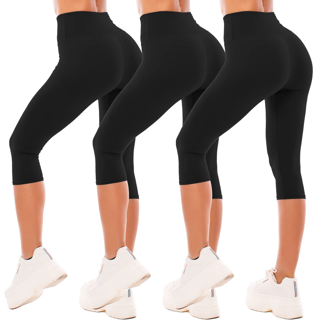 SINOPHANT Women's 3/4 Leggings, Sports Trousers, Jegging, High Waisted Yoga Opaque Soft Capri Trousers
