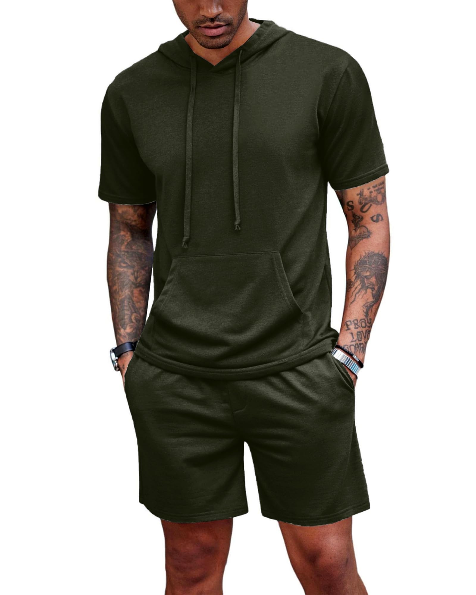 Summer Men's Tracksuit Set Short Tee Shirt Holiday Beach Suits Tracksuit