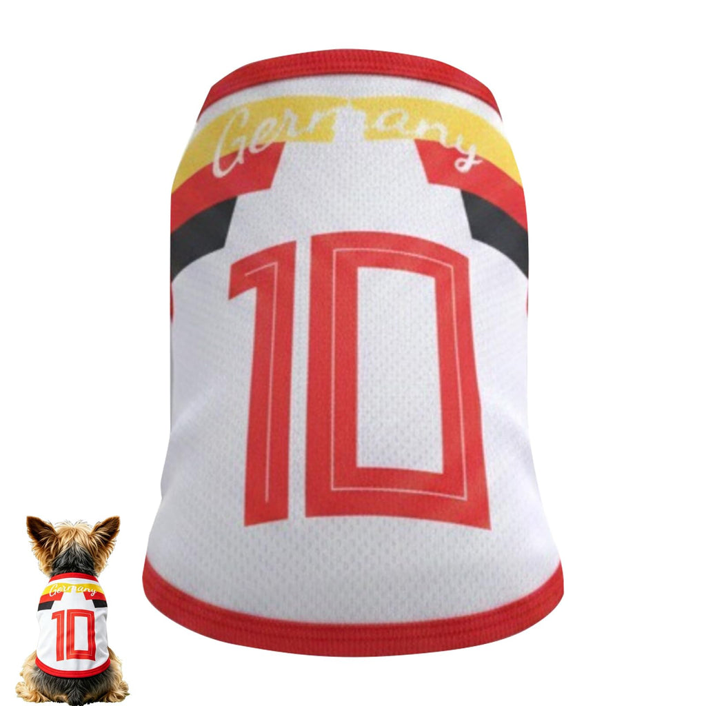 Maillot de Foot pour Chien, Maillot sans Manches à Thème National, Vêtement de Sport Chien T Shirt pour Petit Moyen Grand Chiens, Football Supporters Cats Dogs Pyjama Sportif Compagnie Vêtement