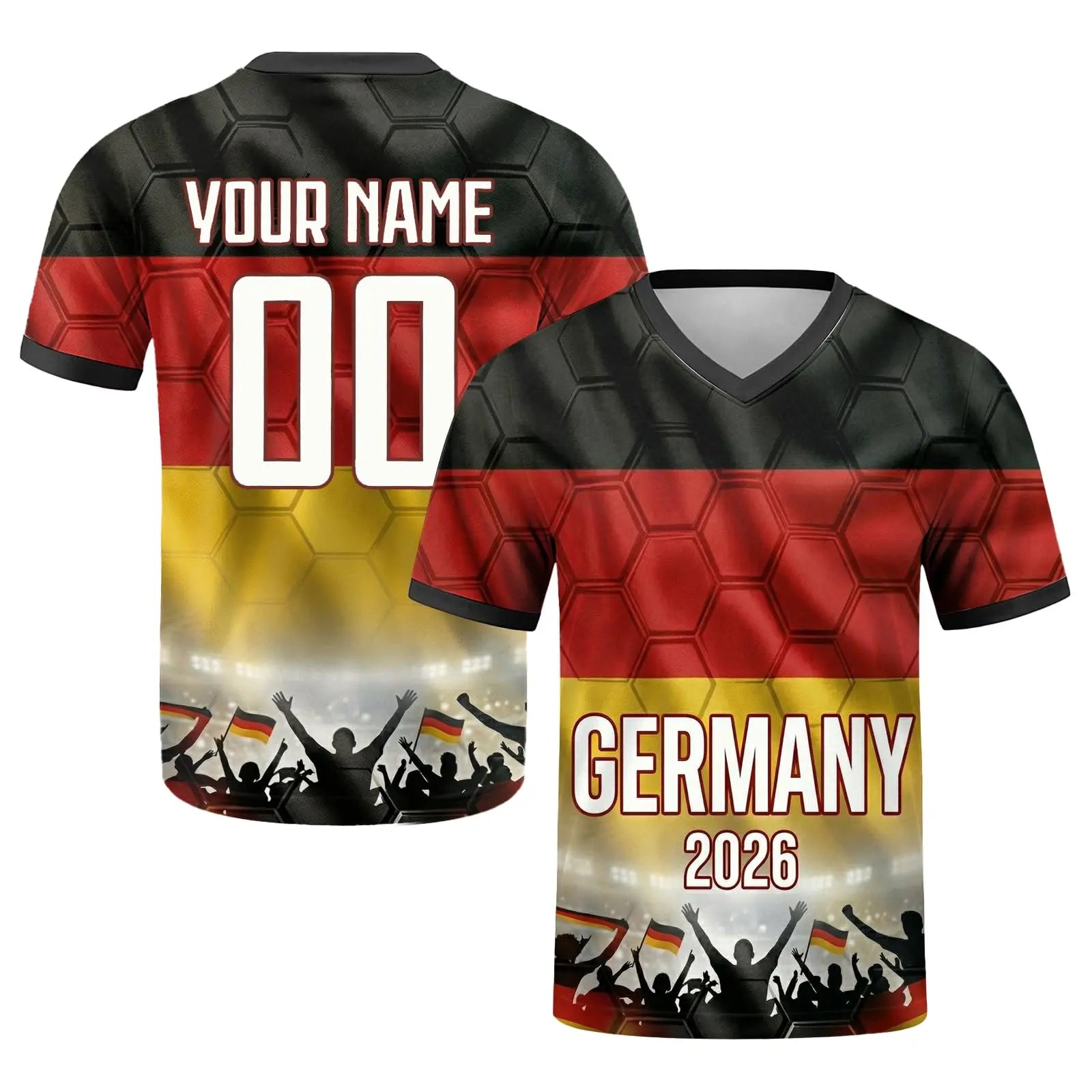 Customization World Cup 2026 Football Jersey for Children, Adults, Personalized Football Jersey for Name & Number, Comfortable and Breathable, for Matches and Training