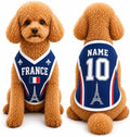 T Shirt Chien Personnalisé Style 2026, Maillot Drapeau Pays avec Nom Numéro, Tissu Mesh Léger Respirant pour Petit Moyen Grand Chien, Cadeau Fan Foot