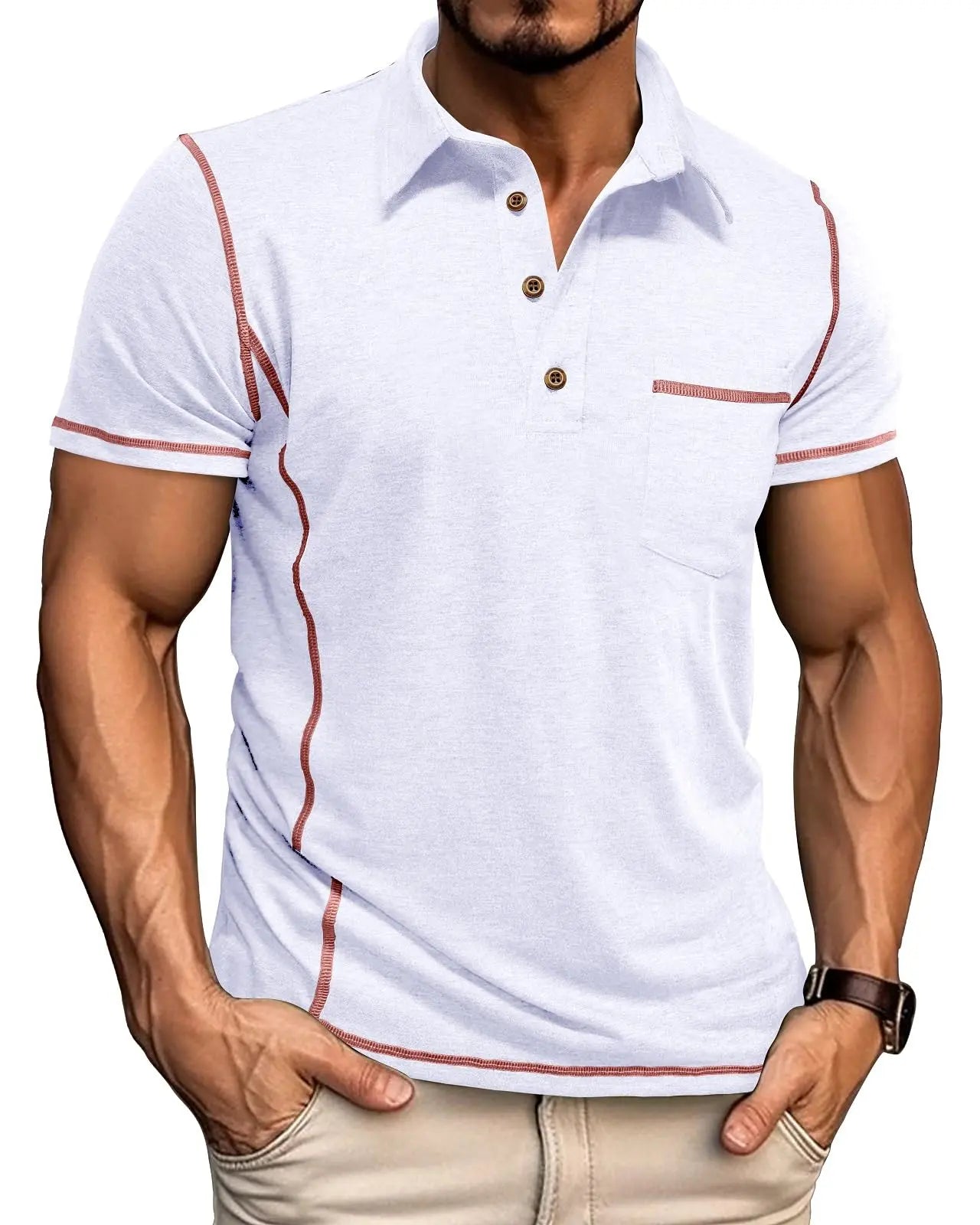Men's Short Sleeve Polo Shirt Summer Golf Tee Shirt Sport Regular Fit Casual T-Shirts M-3XL - Image 12