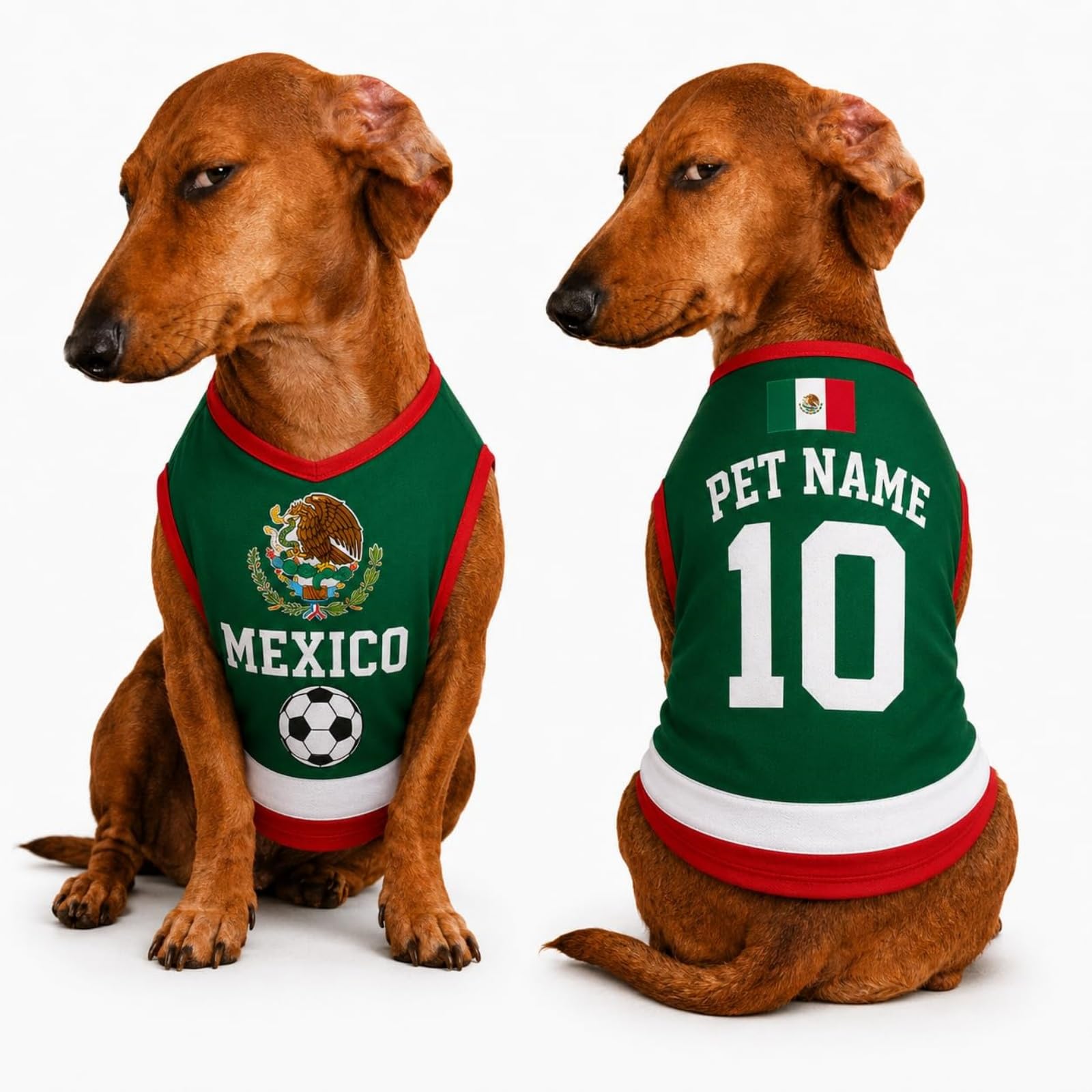 T Shirt Chien Personnalisé Style 2026, Maillot Drapeau Pays avec Nom Numéro, Tissu Mesh Léger Respirant pour Petit Moyen Grand Chien, Cadeau Fan Foot
