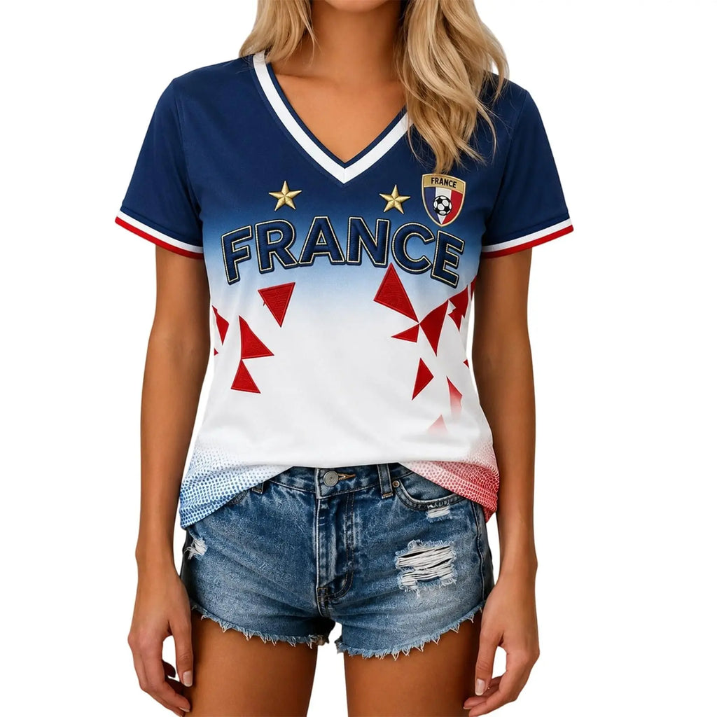 France 2026 soccer shirt, elegant graphic tee. Lightweight, casual fan apparel. Image 27 of 33.