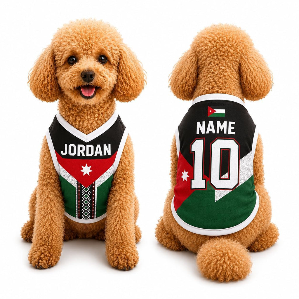 T Shirt Chien Personnalisé Style 2026, Maillot Drapeau Pays avec Nom Numéro, Tissu Mesh Léger Respirant pour Petit Moyen Grand Chien, Cadeau Fan Foot