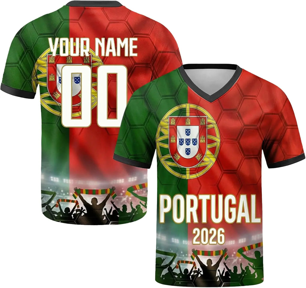 Customization World Cup 2026 Football Jersey for Children, Adults, Personalized Football Jersey for Name & Number, Comfortable and Breathable, for Matches and Training
