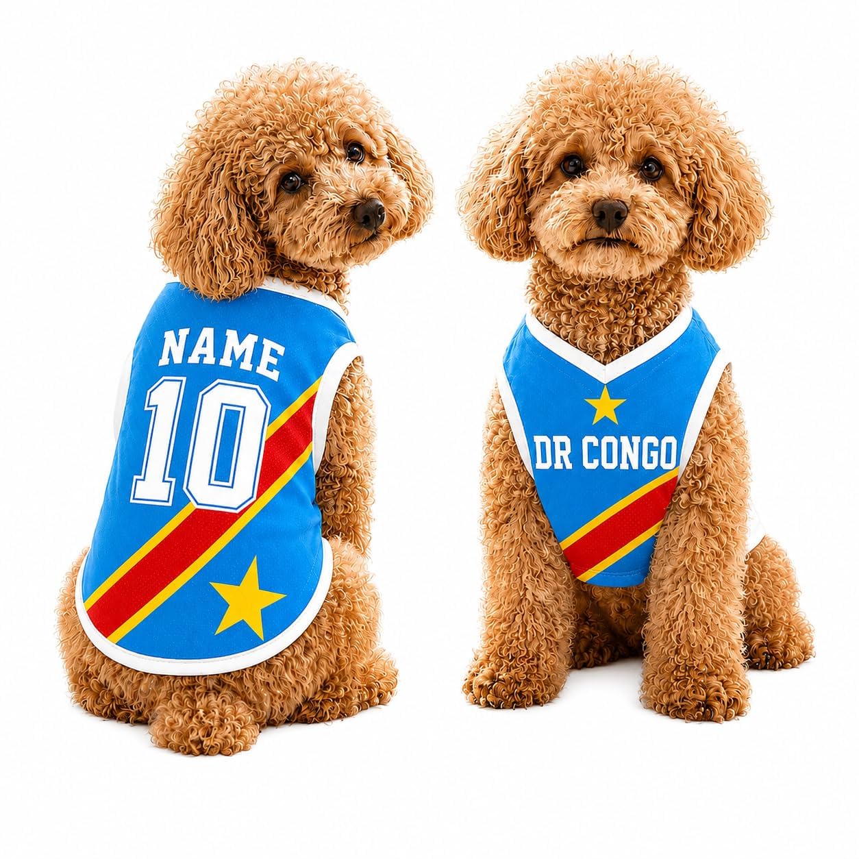 T Shirt Chien Personnalisé Style 2026, Maillot Drapeau Pays avec Nom Numéro, Tissu Mesh Léger Respirant pour Petit Moyen Grand Chien, Cadeau Fan Foot
