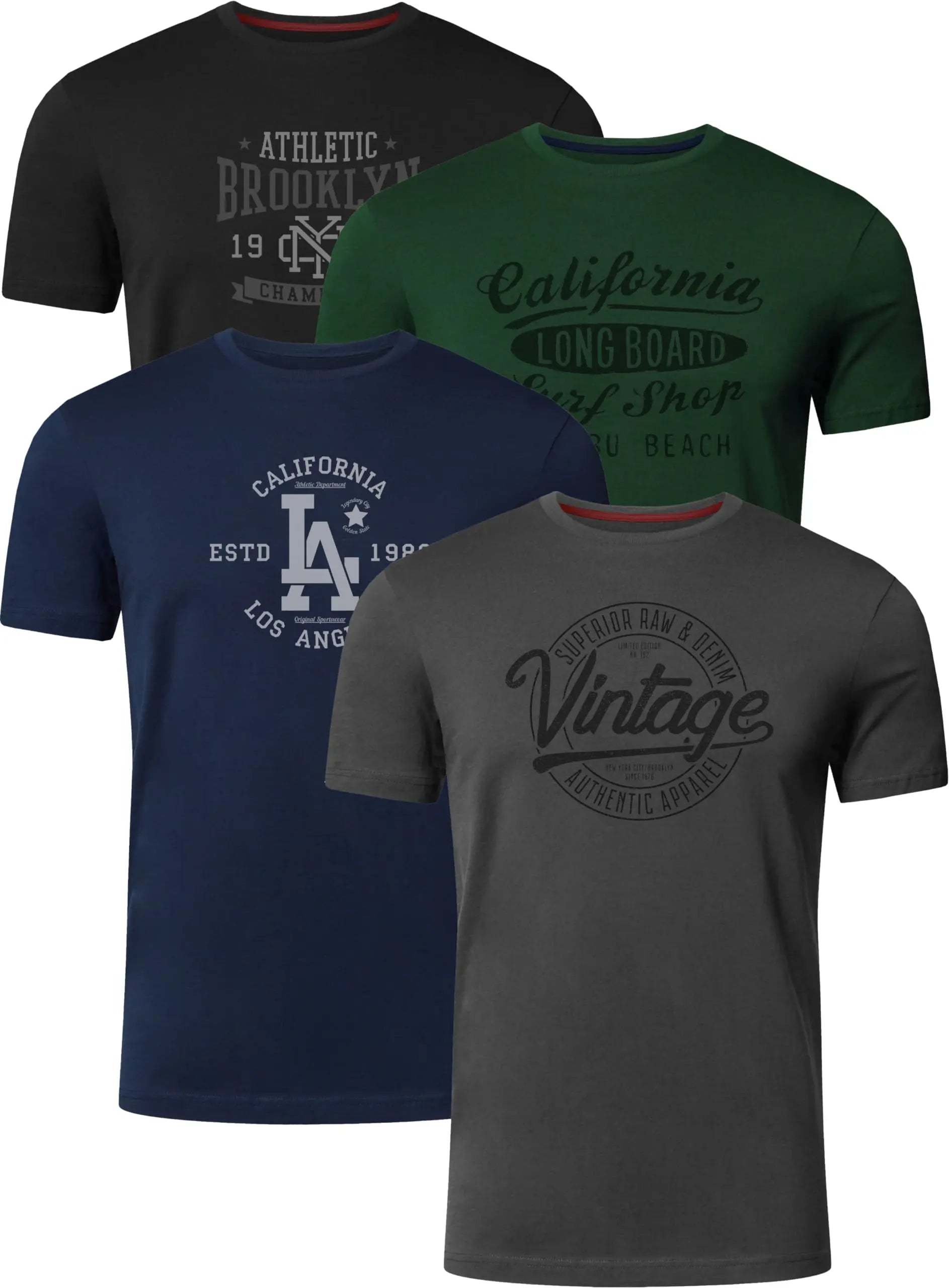 Men's cotton crew neck t-shirts 4-pack, everyday comfort, image 31 of 49.