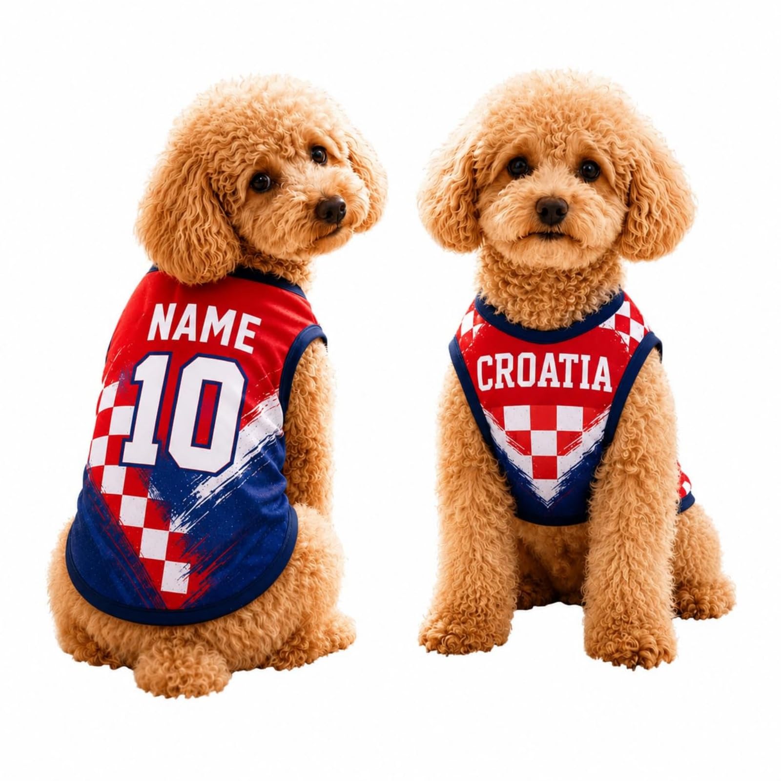 T Shirt Chien Personnalisé Style 2026, Maillot Drapeau Pays avec Nom Numéro, Tissu Mesh Léger Respirant pour Petit Moyen Grand Chien, Cadeau Fan Foot