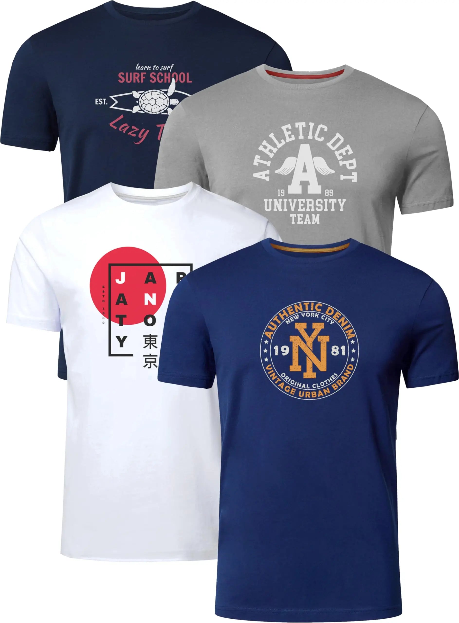 Men's 4-pack cotton crew neck t-shirts for everyday comfort, image 25 of 49.