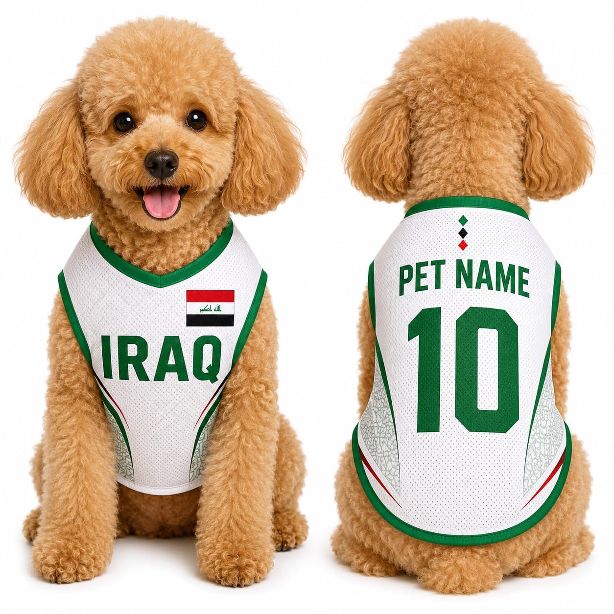 T Shirt Chien Personnalisé Style 2026, Maillot Drapeau Pays avec Nom Numéro, Tissu Mesh Léger Respirant pour Petit Moyen Grand Chien, Cadeau Fan Foot