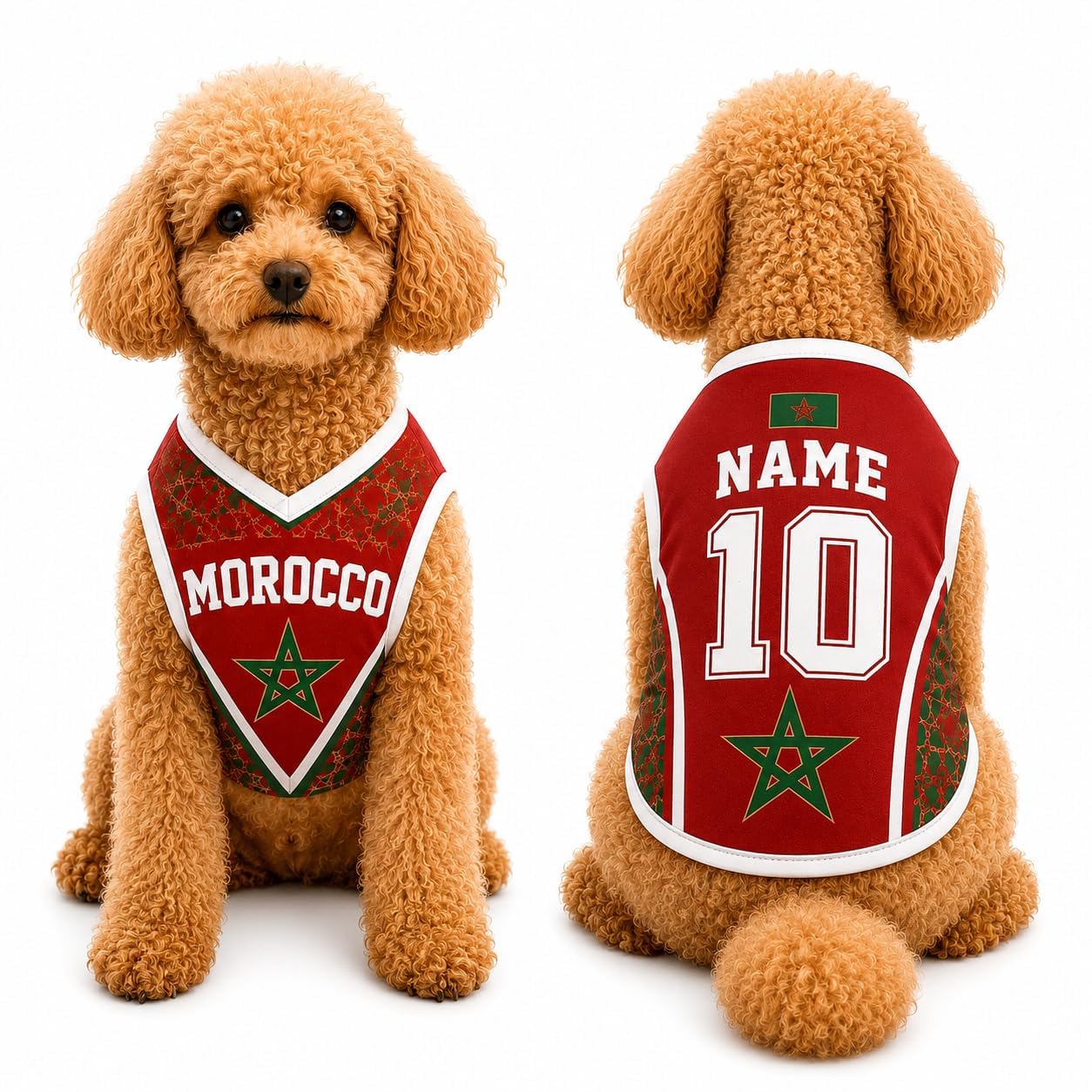 T Shirt Chien Personnalisé Style 2026, Maillot Drapeau Pays avec Nom Numéro, Tissu Mesh Léger Respirant pour Petit Moyen Grand Chien, Cadeau Fan Foot