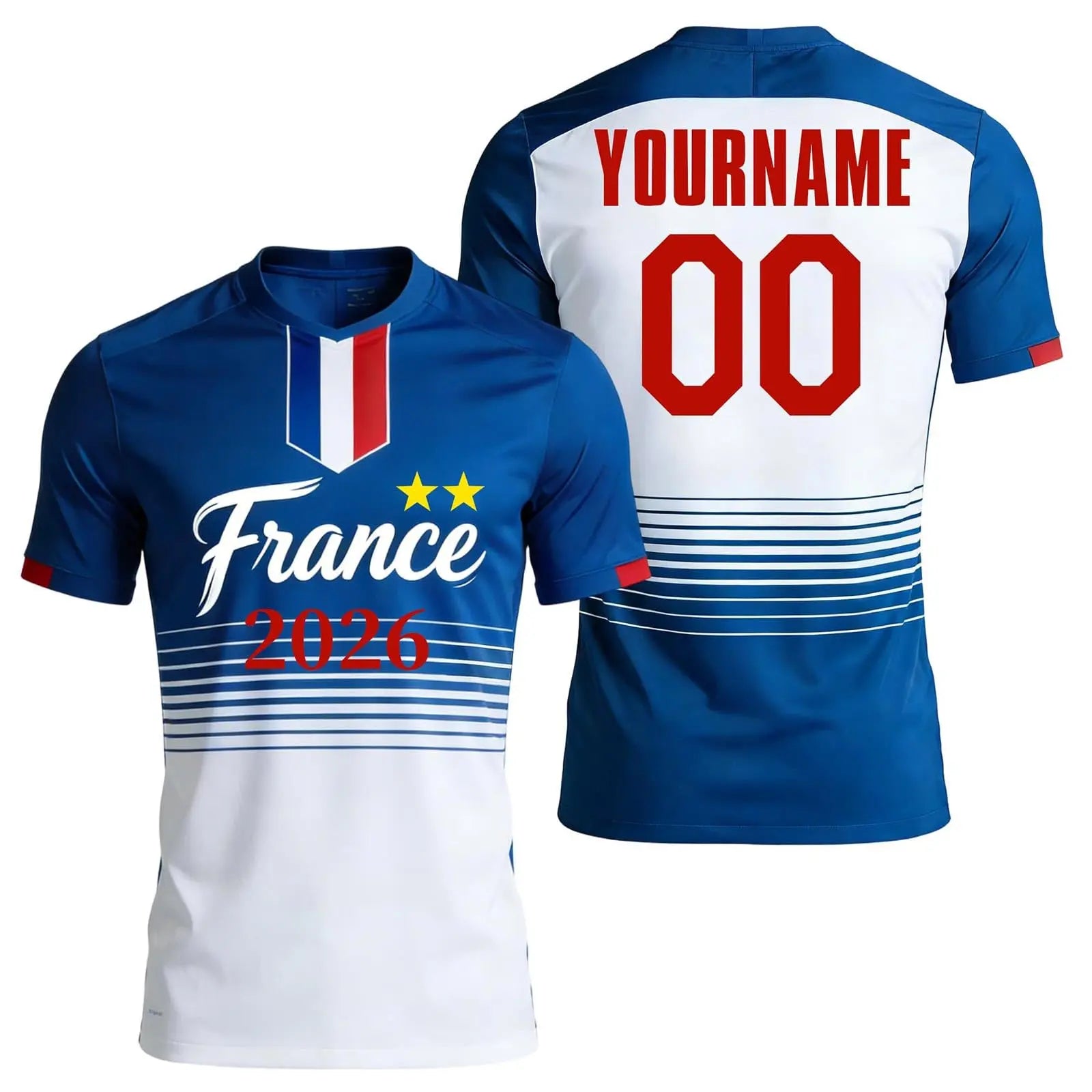 Maillot Foot Enfant Adulte Personnalisé avec Nom Numéro - 2026 Maillot de L'équipe Homme Femme Garçon T-Shirt de Maillots Domicile et Extérieur, Football Shirt, Cadeau de Sport