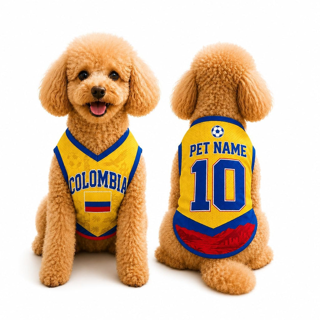 T Shirt Chien Personnalisé Style 2026, Maillot Drapeau Pays avec Nom Numéro, Tissu Mesh Léger Respirant pour Petit Moyen Grand Chien, Cadeau Fan Foot
