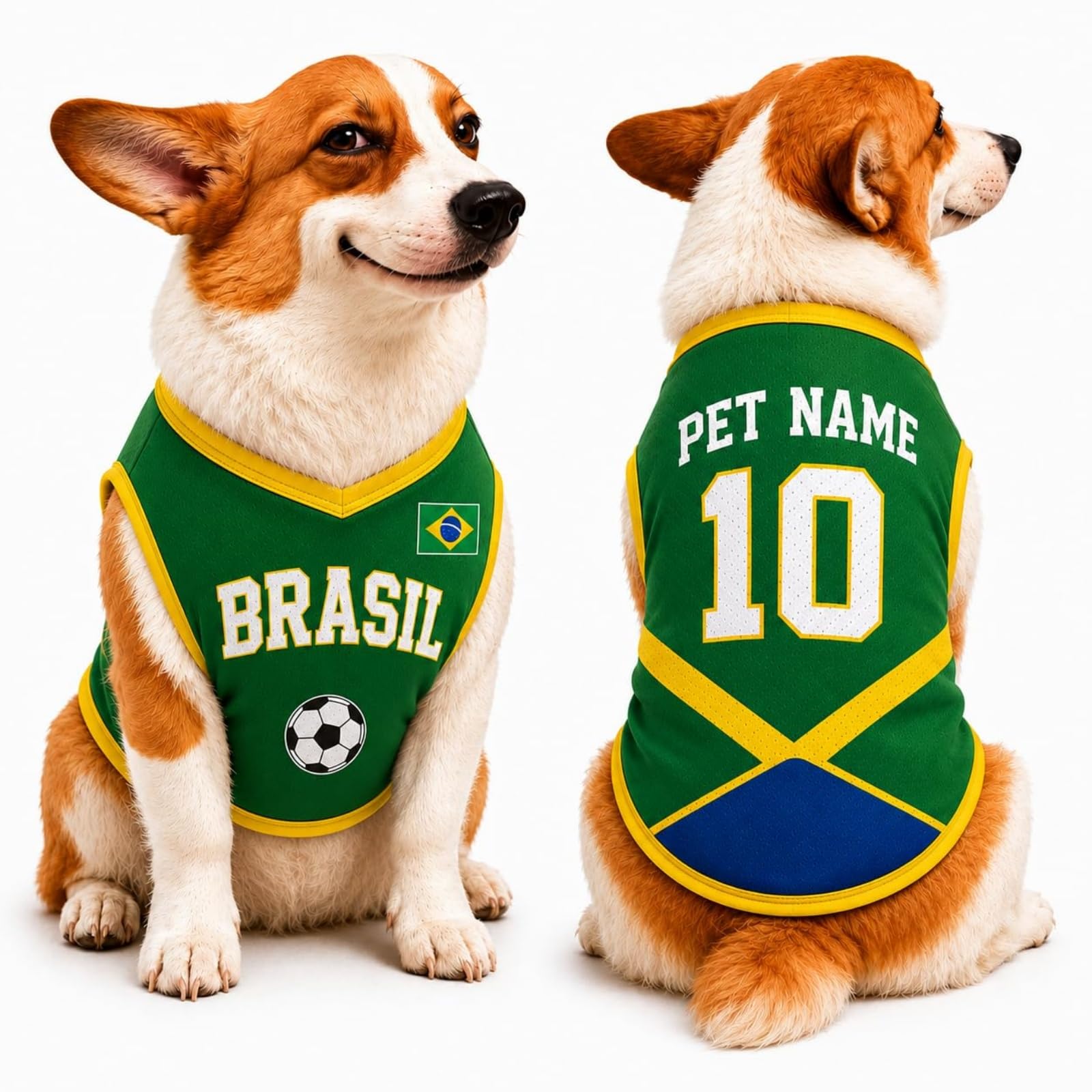 T Shirt Chien Personnalisé Style 2026, Maillot Drapeau Pays avec Nom Numéro, Tissu Mesh Léger Respirant pour Petit Moyen Grand Chien, Cadeau Fan Foot