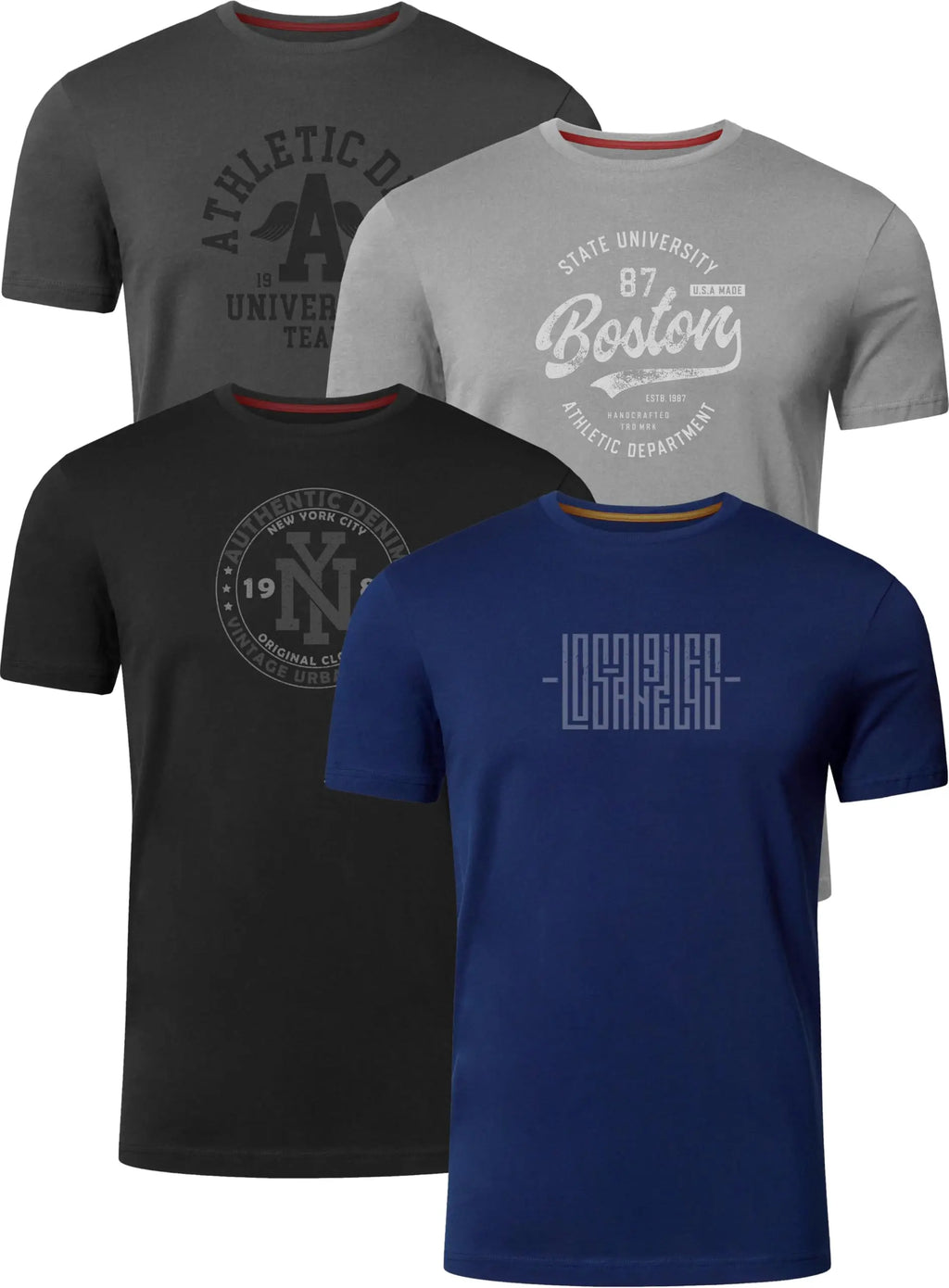 Men's cotton crew neck t-shirts 4-pack, everyday comfort, image 17 of 49.