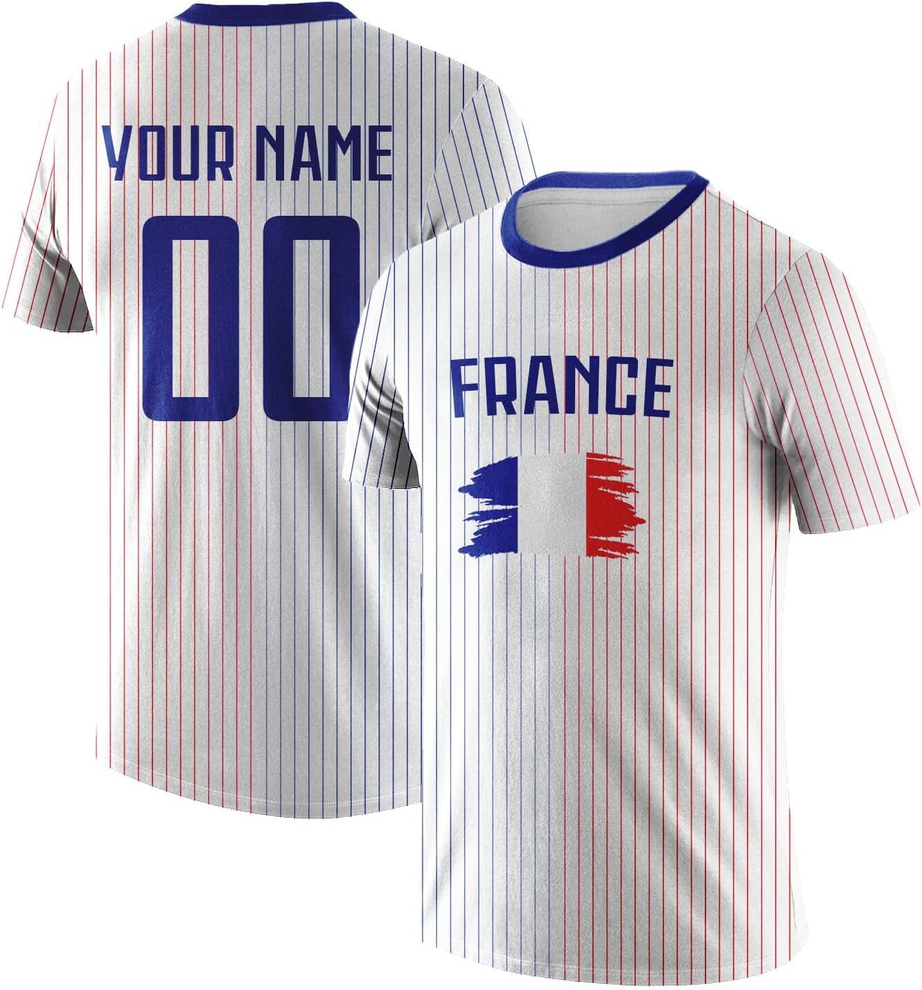 ZARLOR T-shirt "Maillot de Foot Personnalisé France, T-Shirt Sport Personnalisable Nom et Numéro, Enfant et Adulte Tenue de Sport pour Entraînement et Cadeau Football" Signature