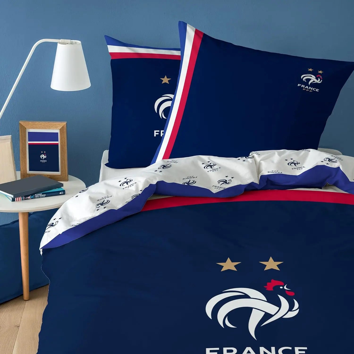 FFF 047723 Duvet Cover + 2 Pillowcases 240 x 220 + 2 x 63 x 63 cm, Blue, 2 x 63 x 63 cm