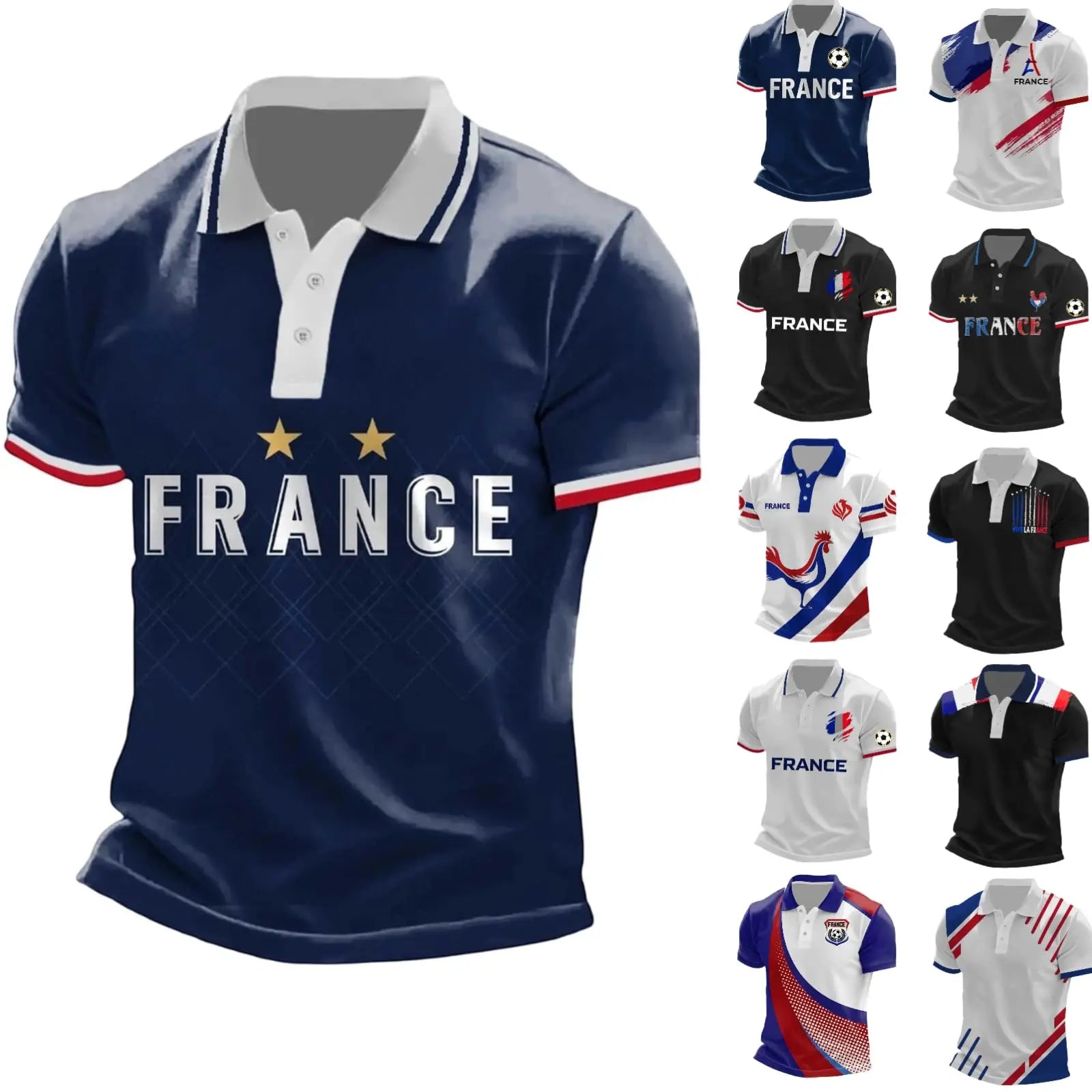 France 2026 Men's Football Supporter T-Shirt Streetwear, front view. Image 18 of 94.