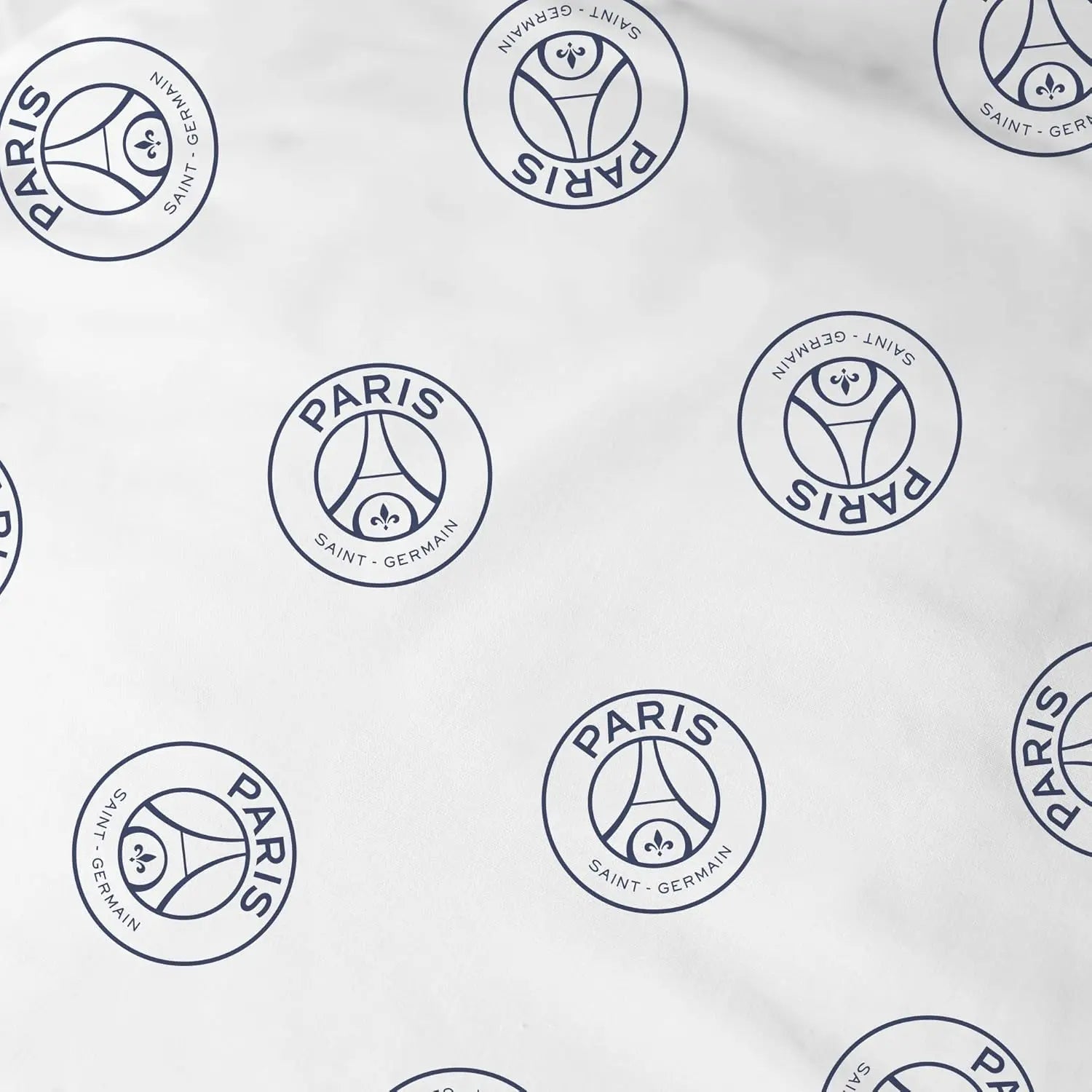 OMYDREAM PSG Tour Children's Bedding Set for Double | Children's Bedroom | 100% Cotton | Oeko-TEX | Duvet Cover + Pillowcase (s) cm | Reversible Print (White, 240 x 220 + 2 x 63 x 63 cm)