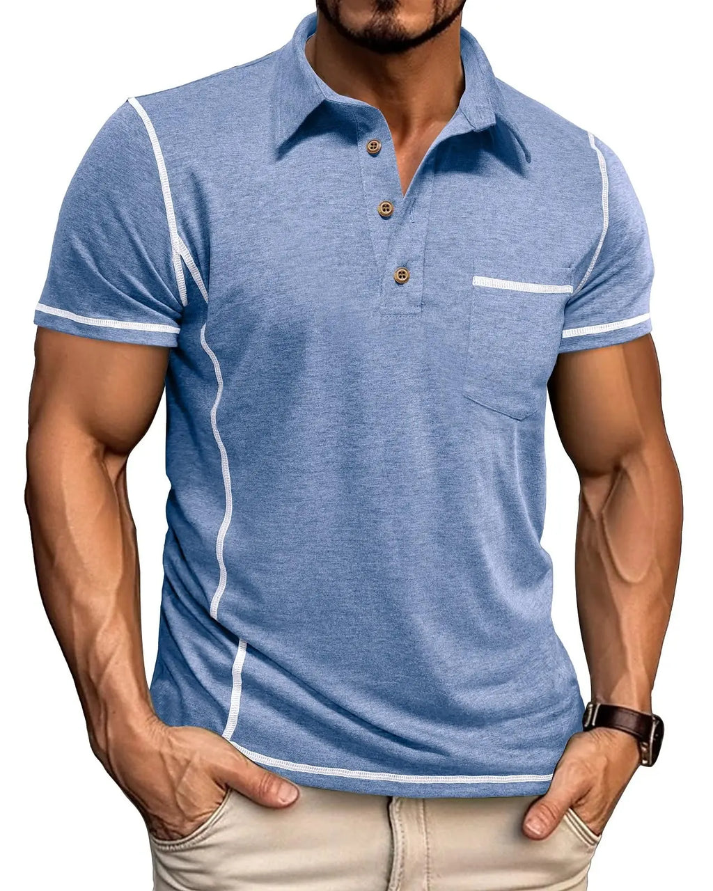 Men's Short Sleeve Polo Shirt Summer Golf Tee Shirt Sport Regular Fit Casual T-Shirts M-3XL - Image 23