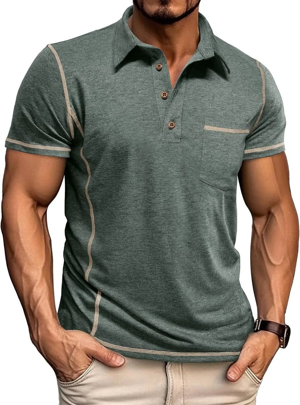 Men's Short Sleeve Polo Shirt Summer Golf Tee Shirt Sport Regular Fit Casual T-Shirts M-3XL - Image 1