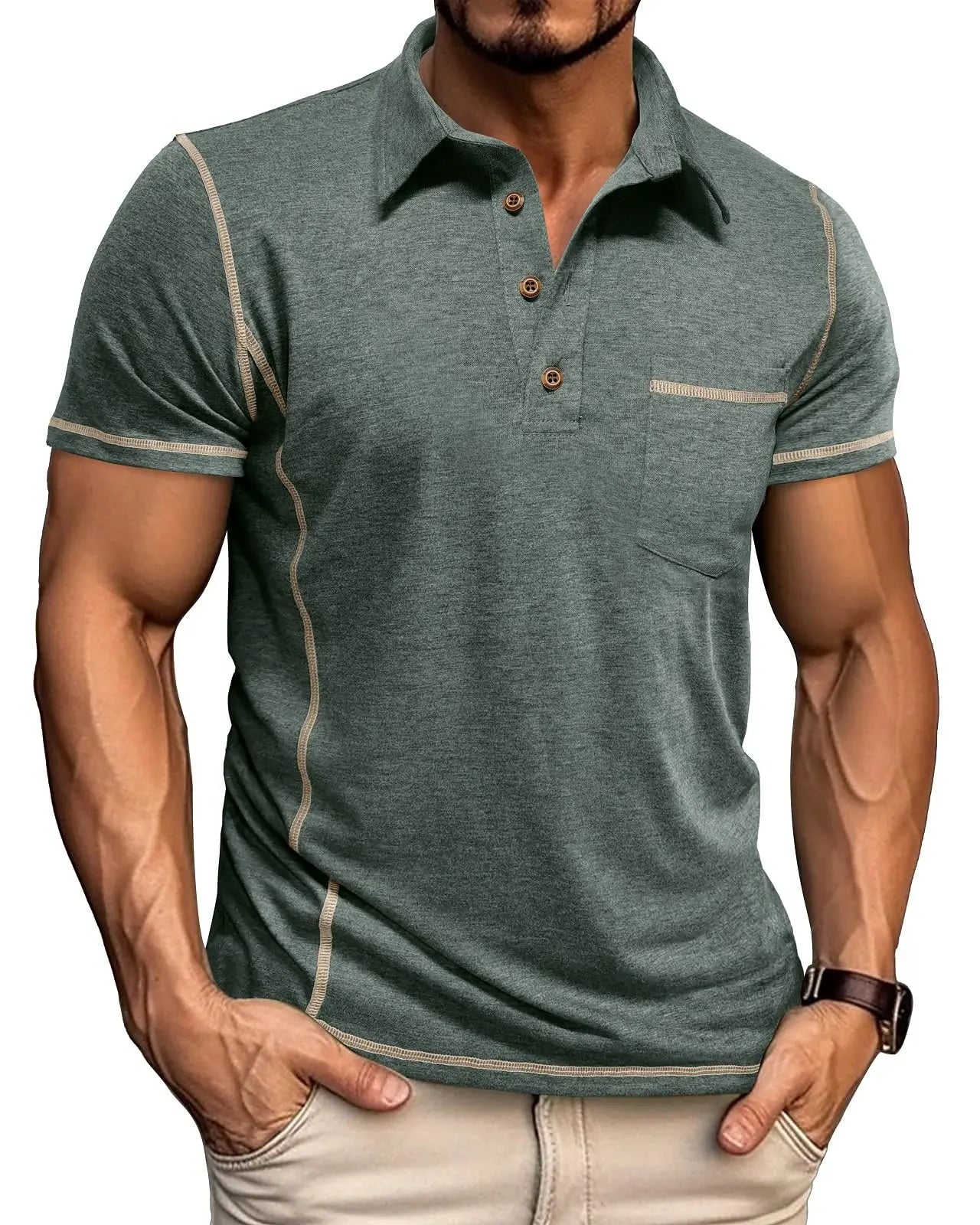 Men's Short Sleeve Polo Shirt Summer Golf Tee Shirt Sport Regular Fit Casual T-Shirts M-3XL - Image 13