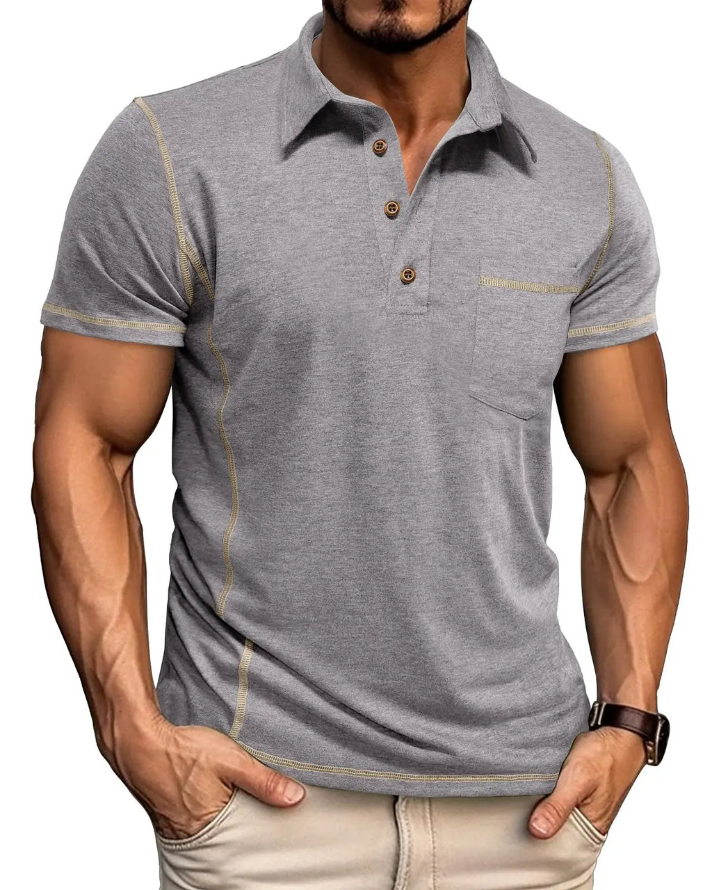 Men's Short Sleeve Polo Shirt Summer Golf Tee Shirt Sport Regular Fit Casual T-Shirts M-3XL - Image 26